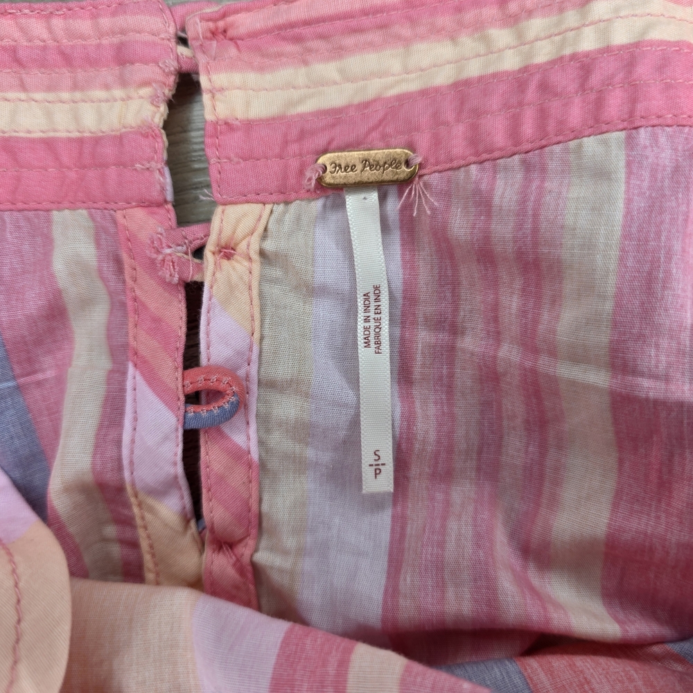 Free People Pink and Blue Striped Midi Dress - Picture 9 of 12